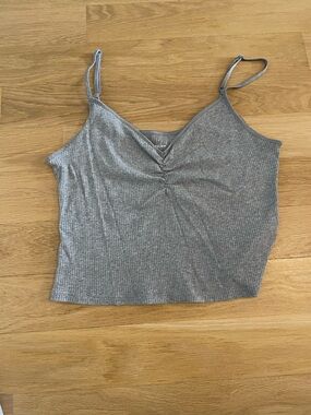 American Eagle Outfitters Gray Ribbed V-Neck Cami